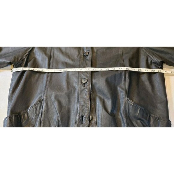 Pelle New York Milano Leather Jacket Size Medium Mens Vintage Button Up EUC - Picture 5 of 8